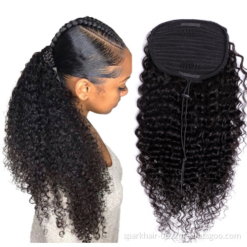 Wholesale Remy Long Wavy Ponytail Hair afro kinky curly Drawstring Ponytails Clip in Hairpiece Ponytail for Black women